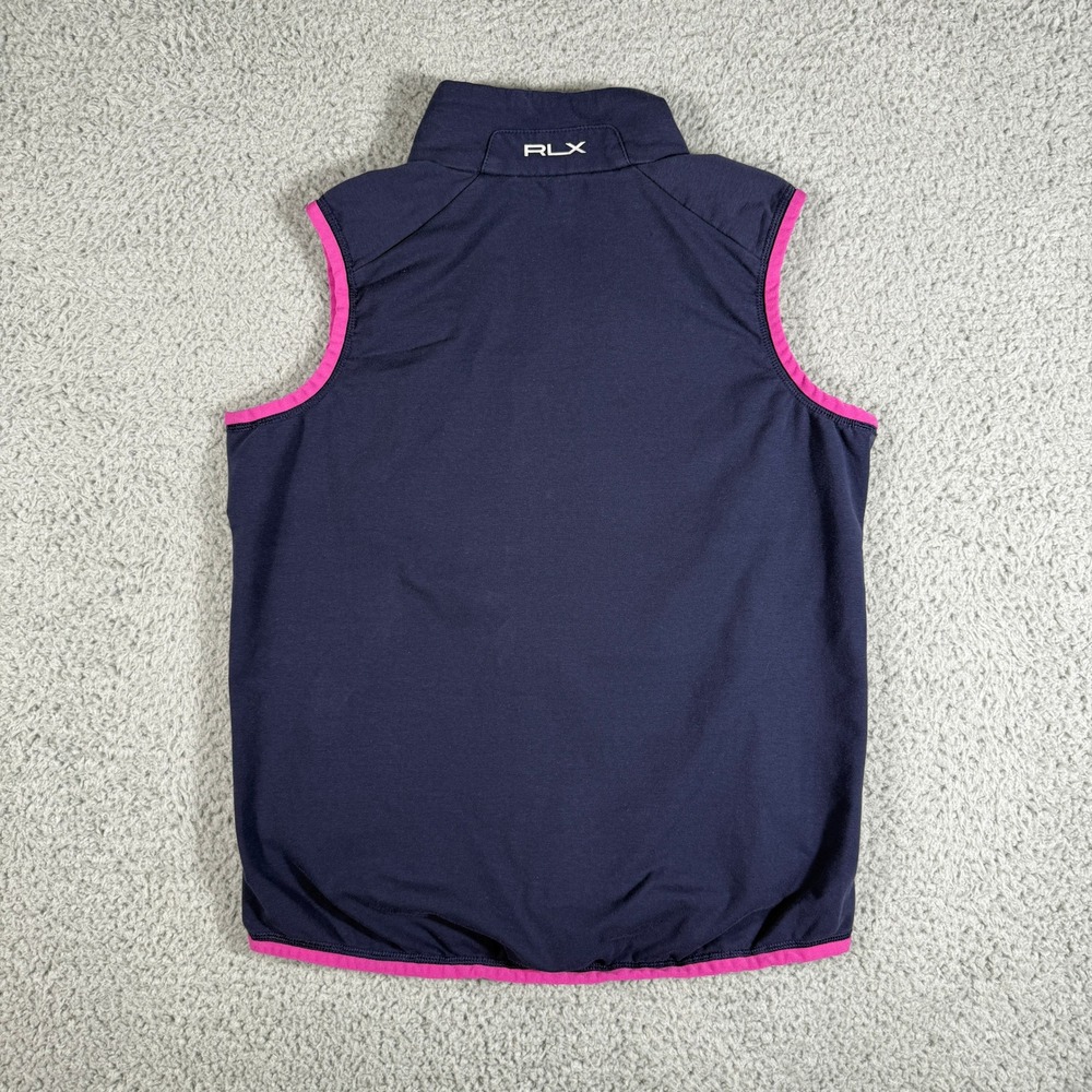 RLX Ralph Lauren Golf Vest Women's Small Full-Zip Blue Pink Pockets Jacket - Picture 8 of 9